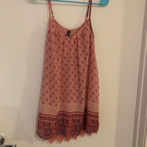 Design Lab Pink Tank with Crochet Trim